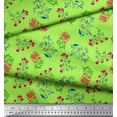 thumbnail image 2 of Soimoi Tissu en Rayonne Feuilles & Fleurs Roses Imprimé Floral Tissu au Mètre 42 Pouces de Large, 2 of 3
