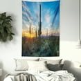 thumbnail image 3 of Saguaro Cactus Decor Wall Hanging Tapestry, Sun Shine is Setting Between Cactus Spines Magical Noon Landscape Wild Design, Bedroom Living Room Dorm Accessories, 60 X 80 Inches, by Ambesonne, 3 of 5