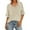 Khaki, variant on Women's V Neck Striped Shirt Short Sleeve Summer Tops Casual Loose Fit Tee