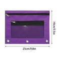 thumbnail image 3 of TOPRenddon 3-Ring Binder Pencil Case with Transparent Window – Large Capacity Zippered Cloth Pouch for Office, Travel Supplies, 3 of 6