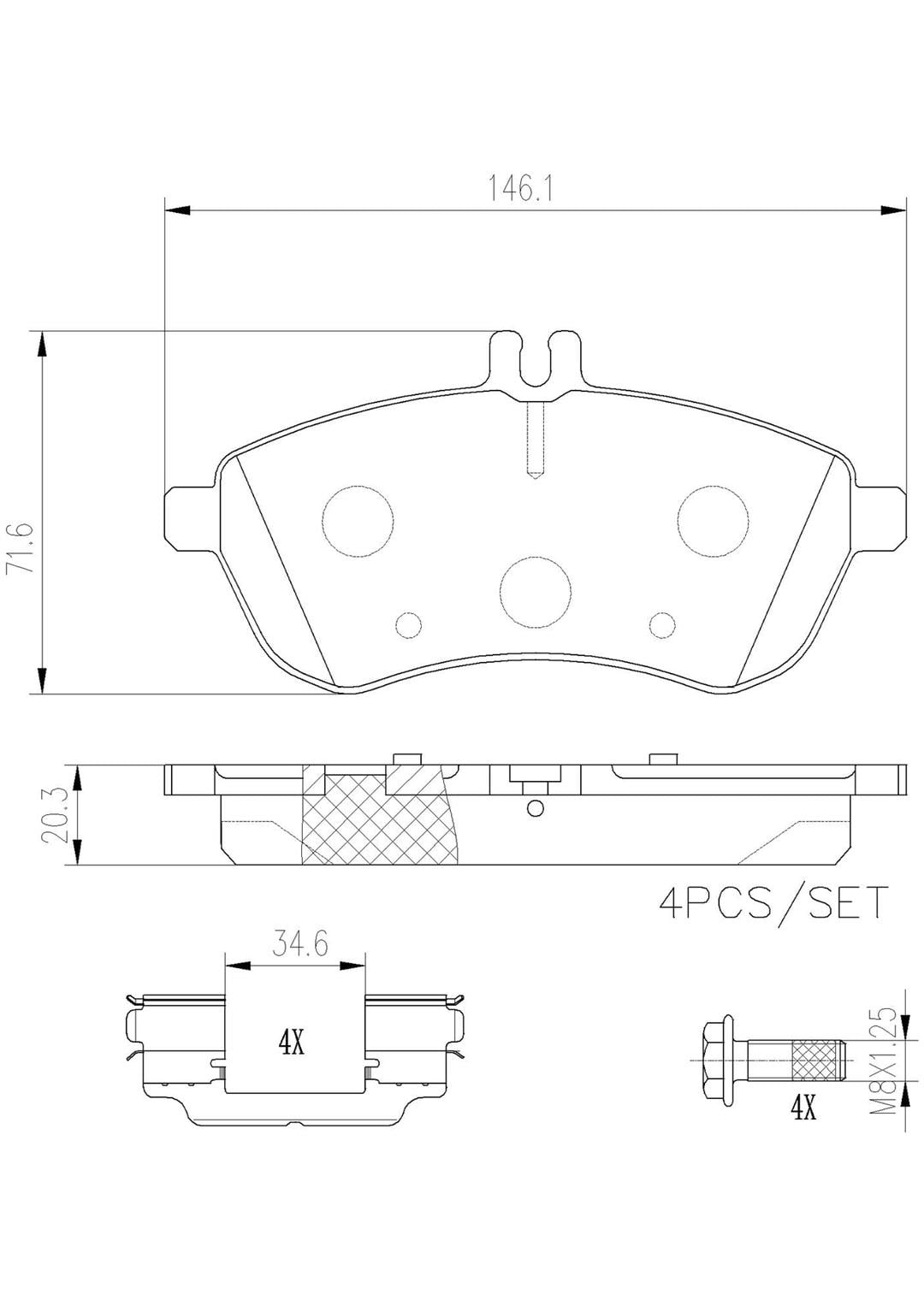 Brembo P50067N NAO BRAKE PADS Fits select: 2013-2014 MERCEDES-BENZ C 250, 2008-2011 MERCEDES-BENZ C 300
