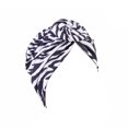 thumbnail image 5 of Qarigey Turbante africano nudo estilo bohemio protección solar banda ancha accesorios elásticos sombreros gorro mujer negro blanco cebra Type2 NO2 Qarigey  CBP468889, 5 of 5