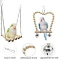 thumbnail image 3 of Paquete de 8 juguetes de columpio de campana para loros y pájaros, juguetes para masticar para pájaros hechos de hamaca de madera natural para cacatúas, periquitos, juguetes de jaula, cacatúas,, 3 of 7