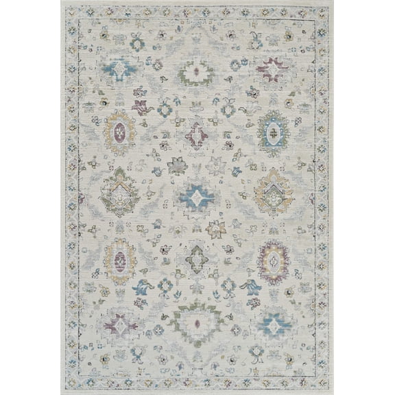 8' X 11' Cream and Beige Abstract Distressed Area Rug