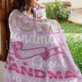 thumbnail image 6 of Pink I'm a Mom Grandma Great Grandma Flannel Throw Blanket - Soft Funny Floral Blanket for Grandma Gift & Home Decor, 6 of 12