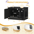 thumbnail image 4 of Cat Litter Box Enclosure, hidden washroom, dividers, reversible entrance, indoor, Black, 4 of 10