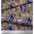 thumbnail image 3 of Soimoi Rayon Fabric Leaves & Toucan Bird Print Fabric by The Yard 42 Inch Wide, 3 of 3