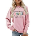 thumbnail image 5 of vigerkar Kindness Is Free Sweatshirt, Womens Teacher Inspirational Sayings Pullover Crewneck Sweatshirts Tops (Pink, S), 5 of 8