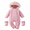 Pink, variant on YUEHUA Newborn Baby Double Zipper Snowsuit and Foot Cover with Hood Newborn Infant Warm Puffer Padded Jumpsuit Thermal Outwear Pink, Size 0-3 Months