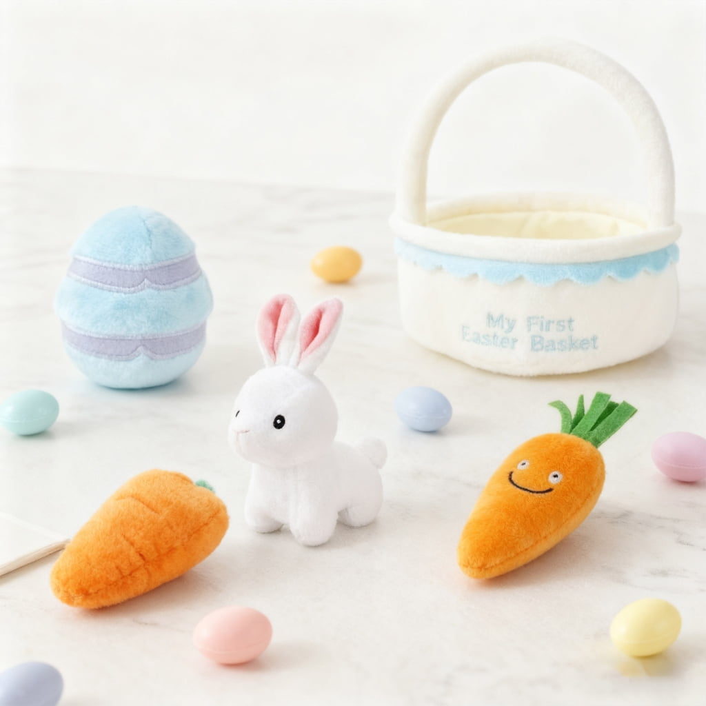 Zeiwohndc Easter Plush Toy Doll 4IN1 Stuffed Animals with Realistic Feature For Holiday