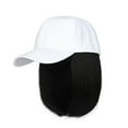thumbnail image 2 of MesaSe Baseball Cap With Hair Extensions Straight Short Bob Hairstyle Adjustable Removable Wig Hat 7.9inch For Woman Girl, 2 of 3