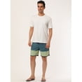 thumbnail image 4 of INSPIRE CHIC Men's Striped Beach Shorts Color Block Swimming Drawstring Board Surfing Shorts Grey 32, 4 of 6