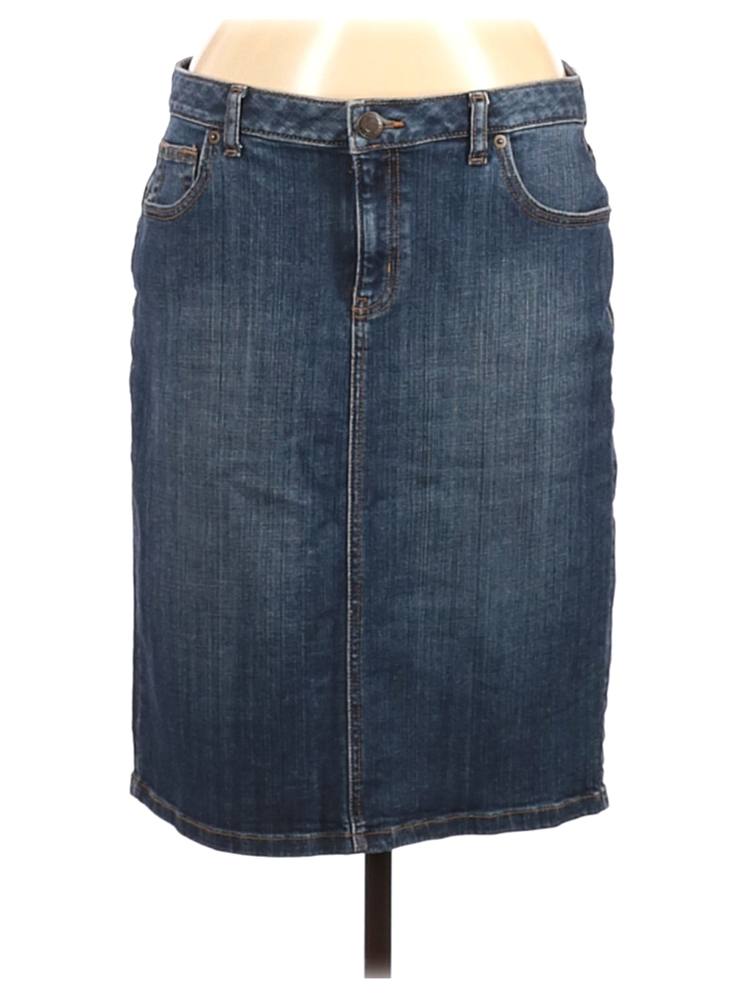 lands end denim skirt