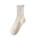 thumbnail image 1 of Calcetines Blancos con Borde en las Orejas para Mujer ENTASSER Calcetines de Longitud Media, 1 of 6