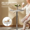 thumbnail image 5 of Yaheetech Counter Height Adjustable Pub Round Table with with 360° Swivel, Gray, 5 of 5