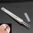 thumbnail image 3 of 1 pinza profesional para puntos negros, pinzas de acero antiácido con aguja para eliminar el acné, herramienta para uñas curvas y rectas para el cuidado facial, 3 of 4