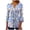 Blue, variant on Women's Printed Casual Button Pleated Belted Horn 3/4 Sleeve Tops