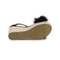 thumbnail image 5 of BLISSFUL STEP Women's Sandals Wedge Heels Espadrille Platform Faux Fur Ankle Strap Sandals Black 8.5, 5 of 6