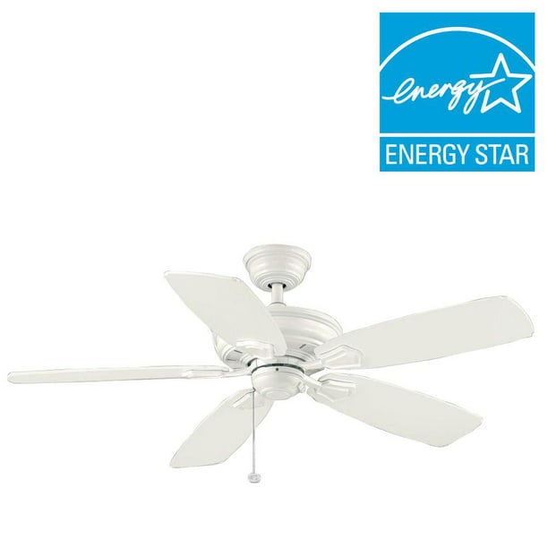 Hampton Bay Heirloom 52 In Indoor Outdoor White Ceiling Fan 575714 New Com - What Size Bulbs Do Hampton Bay Ceiling Fans Use In Philippines