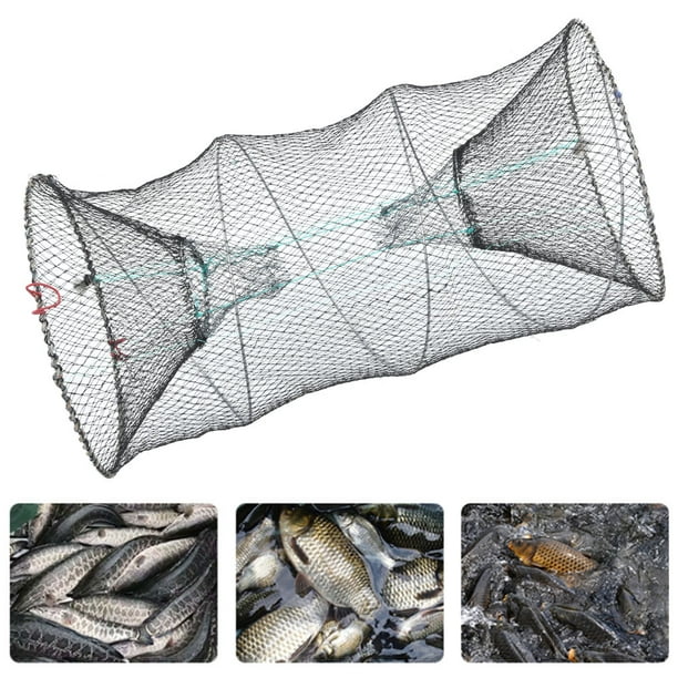 Estink Foldable Bait Cast Mesh Trap Net, Collapsible Fishing Traps Fishing Bait Trap Fishing Bait Net Folded Net For Crab Fish Lobster Prawn Crayfish