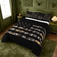 thumbnail image 2 of meiyoeat Boys Personalized Camo Gift Queen Comforter Set For Kids,Outdoor Camouflage Print Comforter Sets Queen,Black Reversible,3pcs, 2 of 7