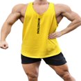 thumbnail image 1 of Débardeur de Sport Décontracté pour Hommes Col Rond Imprimé Lettre Sans Manches Ample pour Entraînement Gym Course, 1 of 5