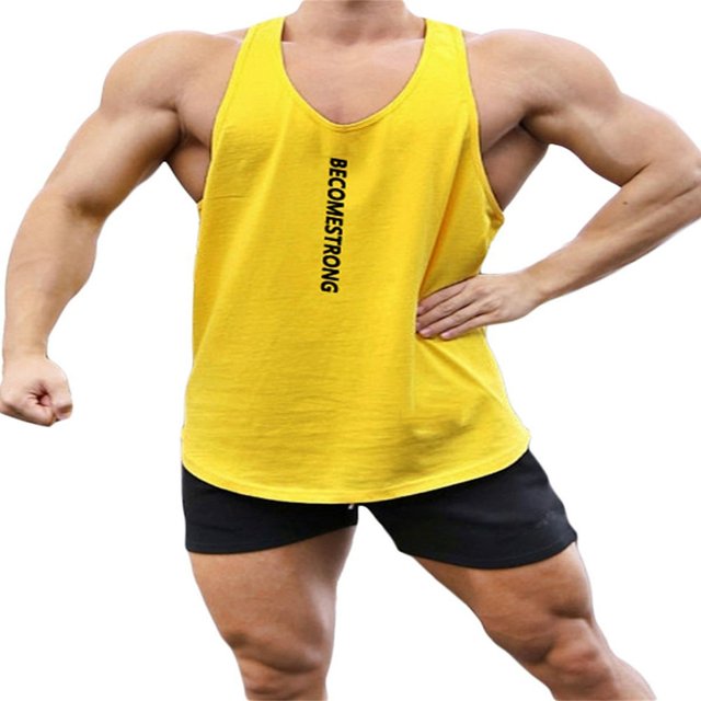 Débardeur de Sport Décontracté pour Hommes Col Rond Imprimé Lettre Sans Manches Ample pour Entraînement Gym Course