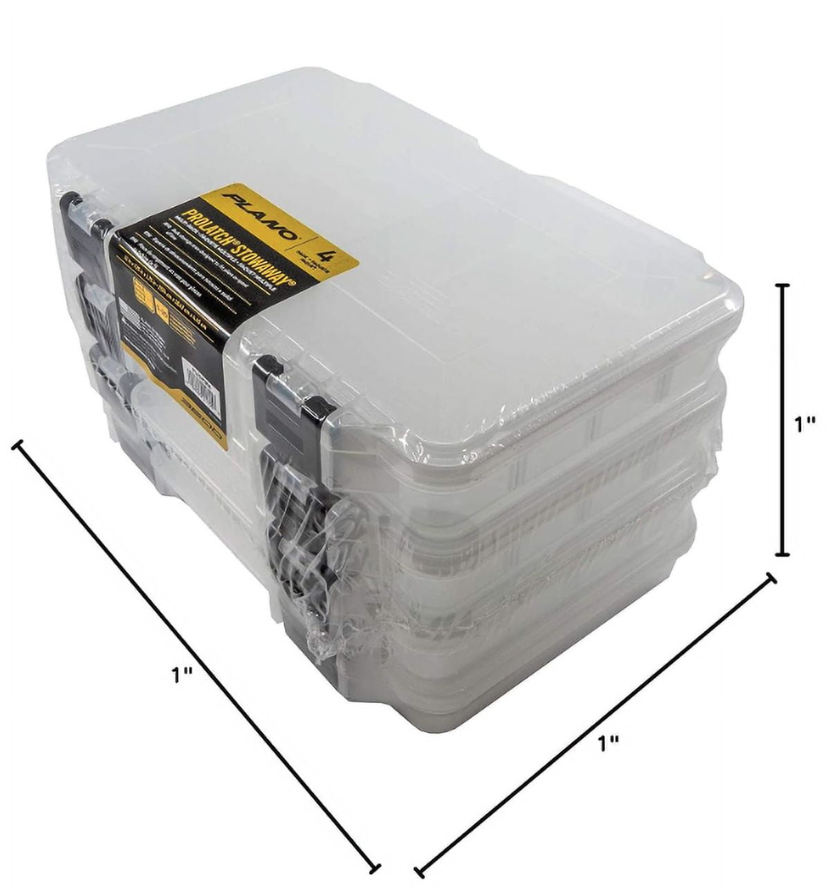 Plano 3650 StowAway® 4-Pack, 3600-size, Utility Boxes, Clear