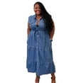 thumbnail image 2 of Stunning Plus Size Denim Button Down Maxi Dress, 2 of 3