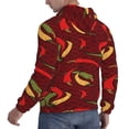 thumbnail image 6 of Uemuo Hot Chili Pattern Men's Hoodie - Casual Pullover Hoodie with Kangaroo Pocket, Stylish Hooded Sweatshirt for Everyday Wear-Large, 6 of 7
