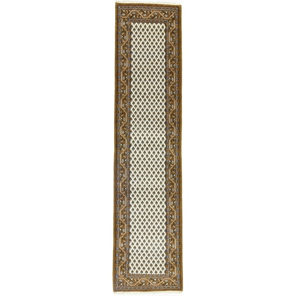 Cream Floral 3X11 Indo Botemir Oriental Runner Rug