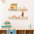 thumbnail image 4 of Fun Memories 24" 4Pcs Solid Wood Nursery Wall Display Floating Shelves for Kids Room, Home Decor, Natural, 4 of 6