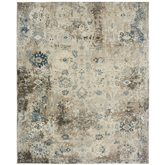 Kalaty Theory Area Rug TY-678 Blues / Greys Worn Petals 9' x 12' Rectangle