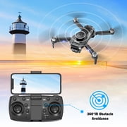 AUOSHI Drones with Camera for Adults 4K, FPV RC Quadcopter for Kids Beginners with 3 Batteries, Foldable, Brushless Motor, 3D Flips,One Key Take off/Land, Black