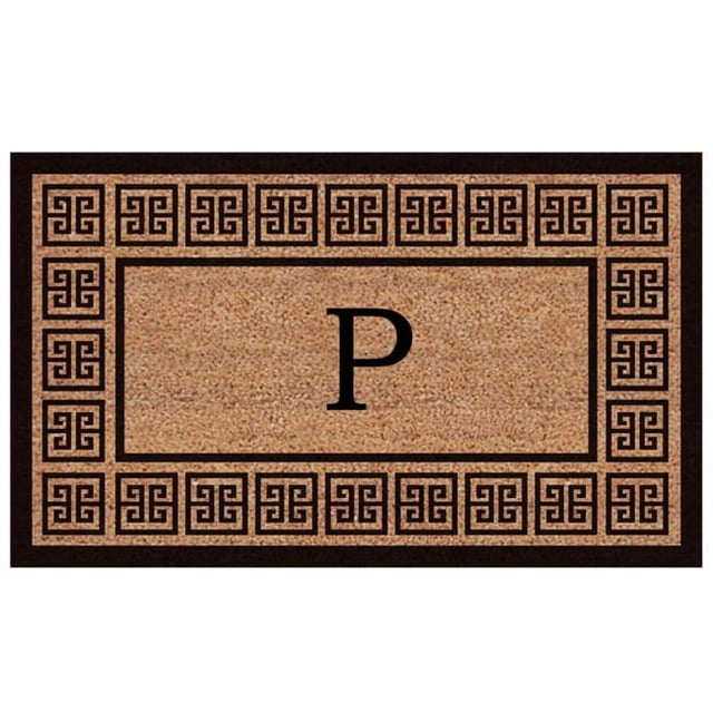 Home & More 180092436P The Grecian 2' X 3' Extra-Thick Monogrammed Doormat (Letter P)