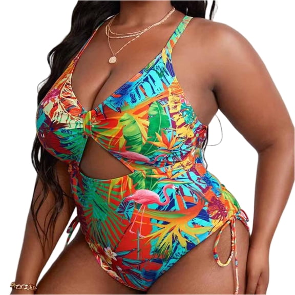 Delconic Plus Size Bikini Swimsuit for Women, Backless Sexy Bathing Suit, Slim Fit Swimwear
