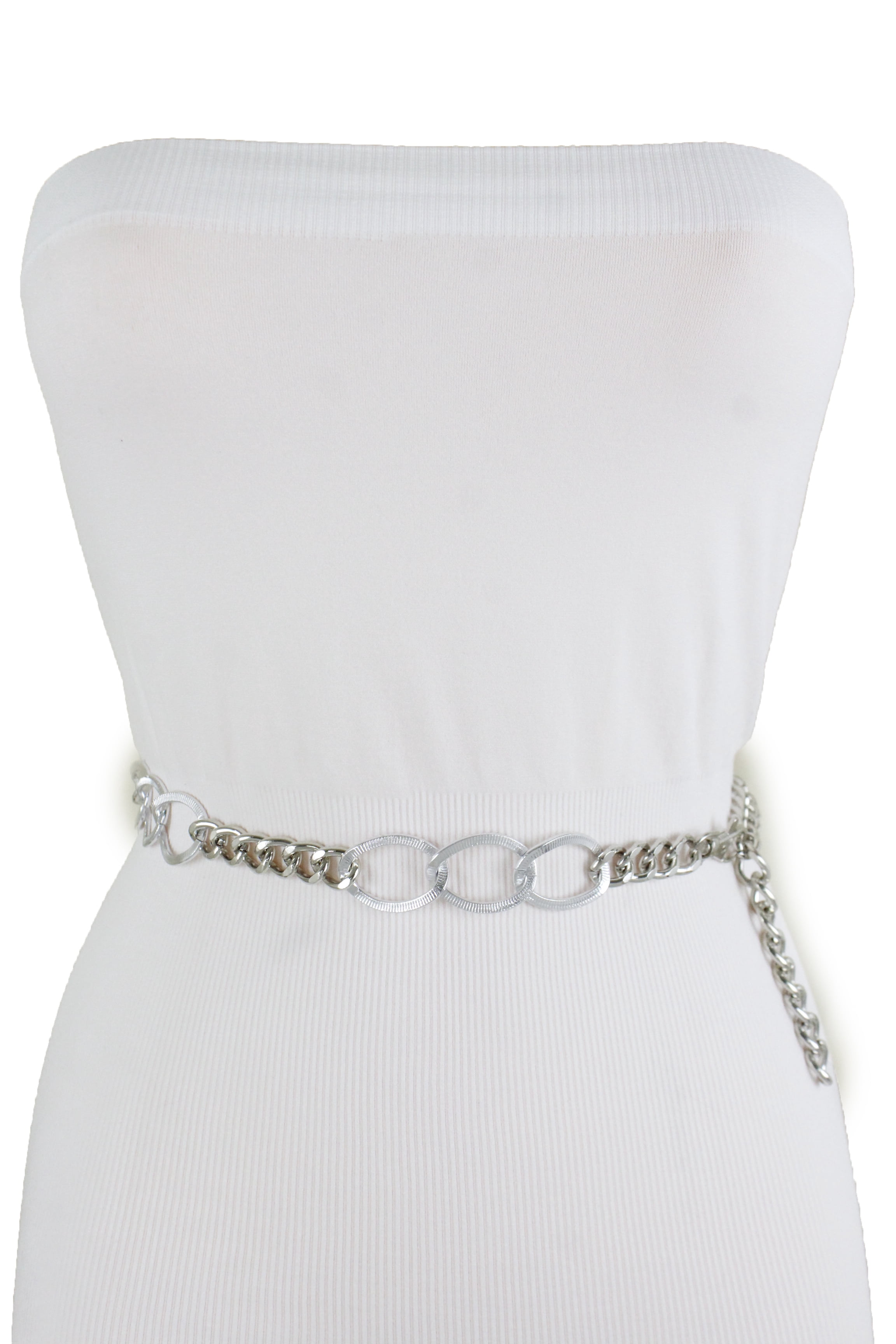 New Women Silver Metal Chain Links Skinny Waistband Sexy  display picture 2
