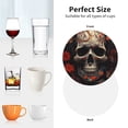 thumbnail image 6 of Fuzoiu Vintage Butterfly Flower Skull Print Leather Coasters Set,Drink Coasters Set of 4,for Tabletop Protection, Durable PVC Coasters,Home Décor and Housewarming Gift-Round Shape, 6 of 6