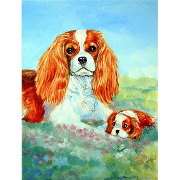 11 x 15 in. Cavalier Spaniel Mommas Love Flag Garden Size