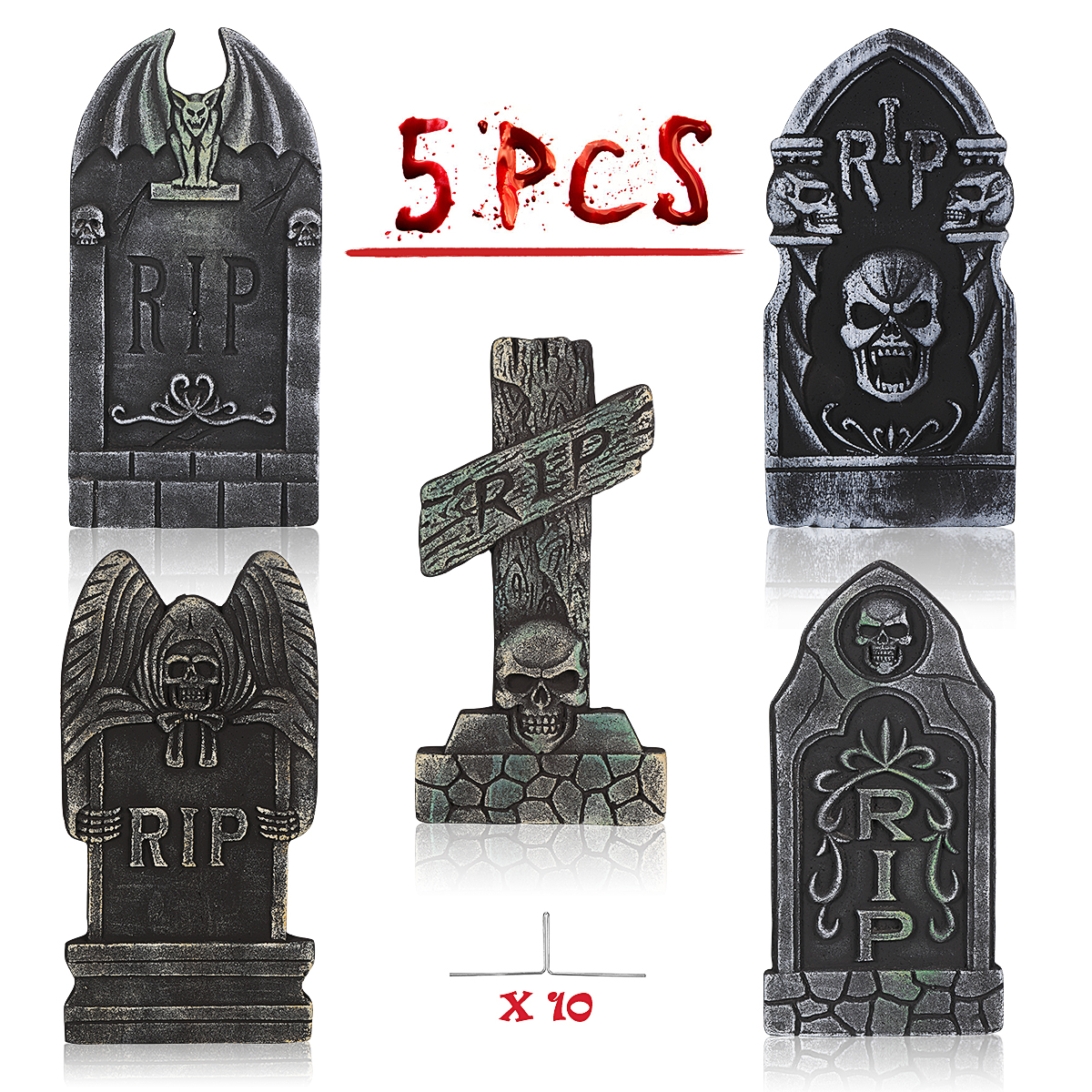 Hemoton Halloween Decorations Yard Tombstone Outdoor Gravestone Signs