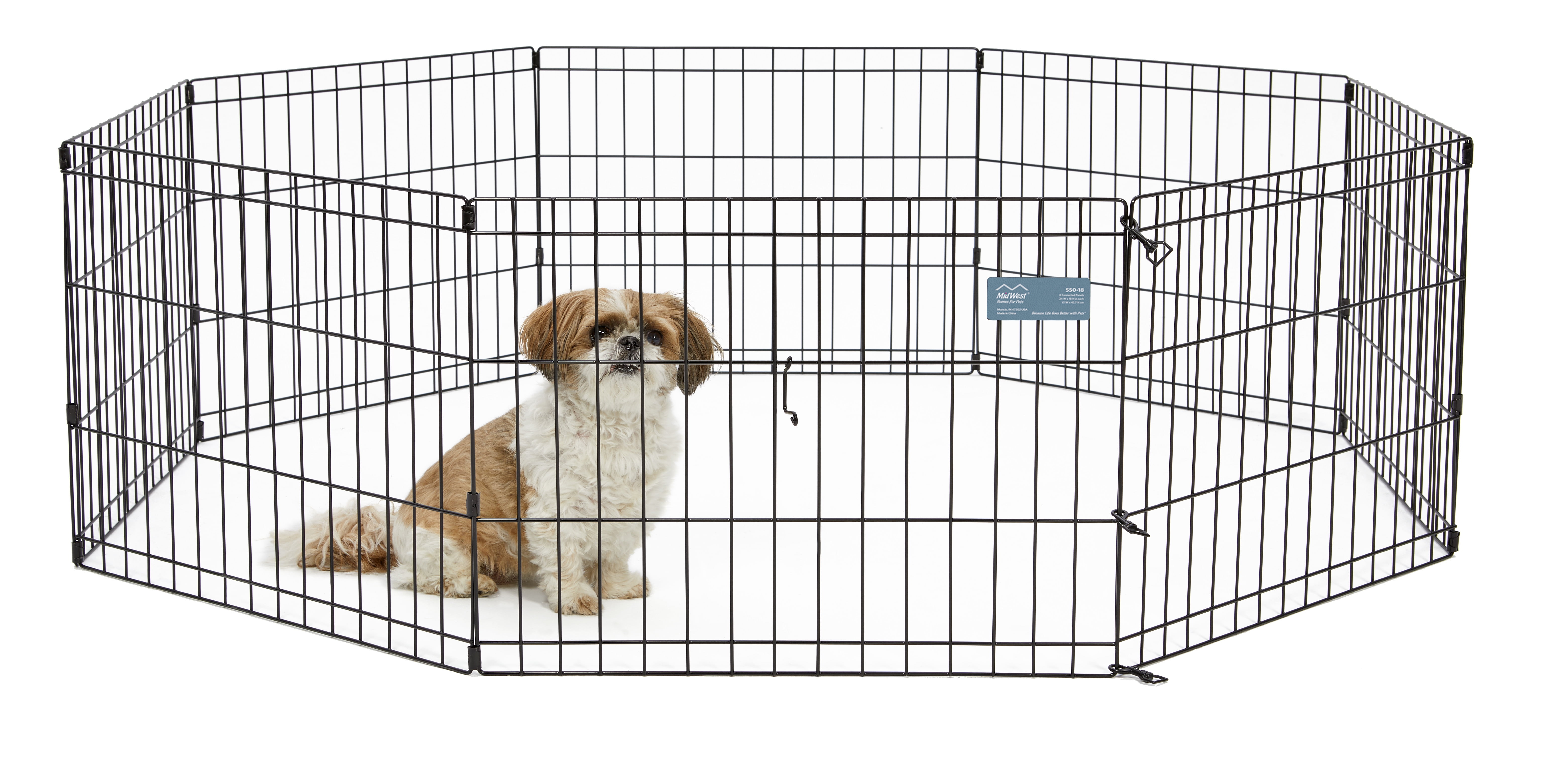 MidWest Homes For Pets Metal Black Exercise Pet Dog Playpen without ...