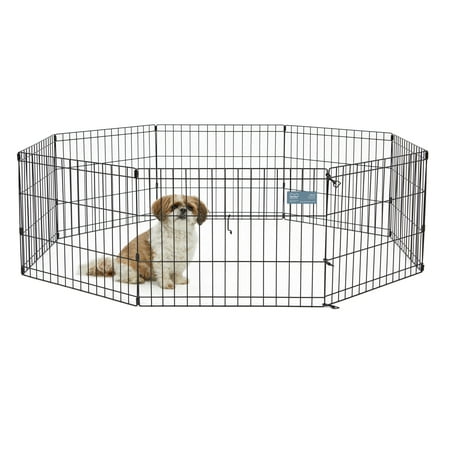 UPC: 0027773026501 | MidWest Homes For Pets Metal Black Exercise Pet Dog Playpen without door  18 H