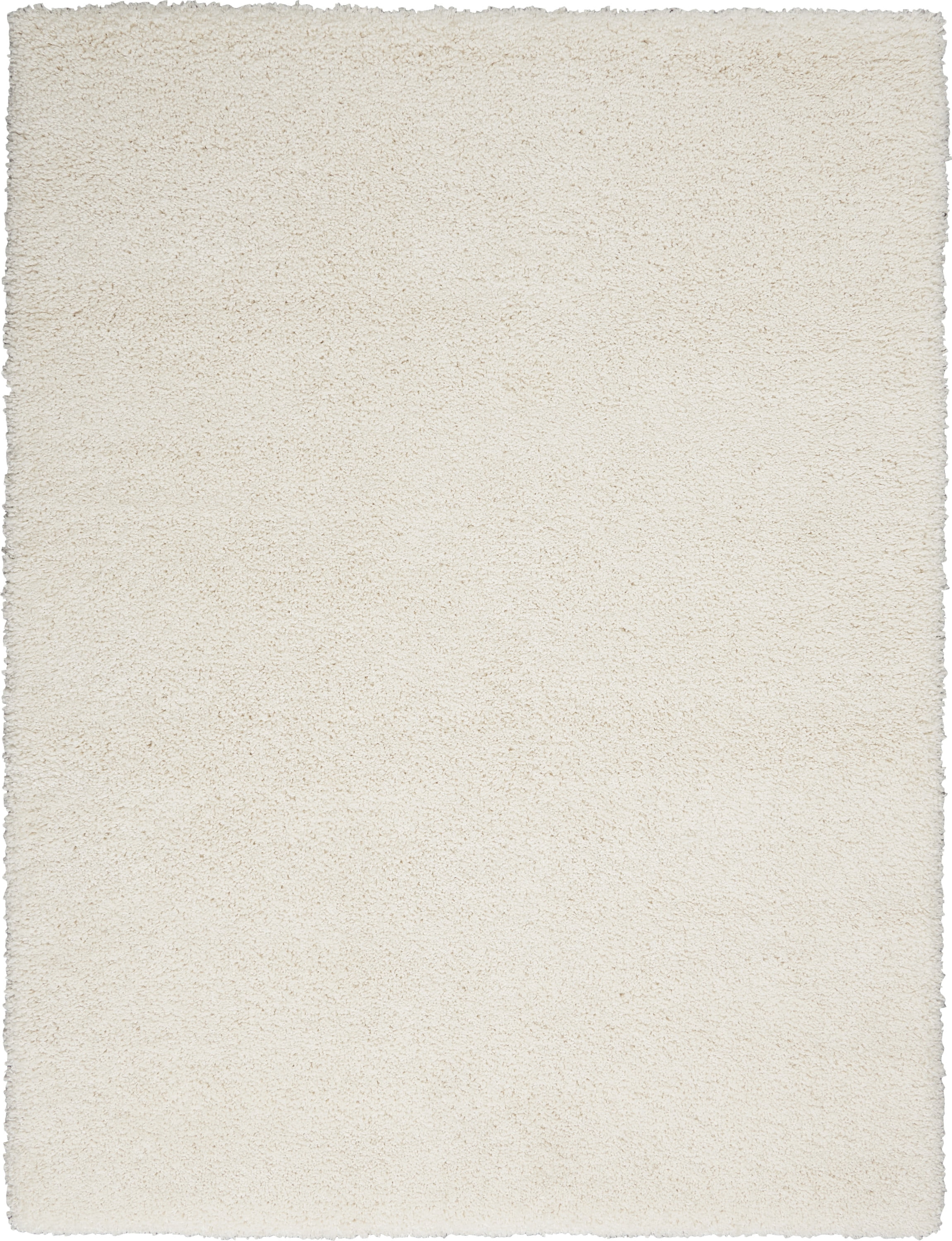 Nourison Ashland Solid Shag White 5'3" x 7'3" Area Rug, (5' x 7')
