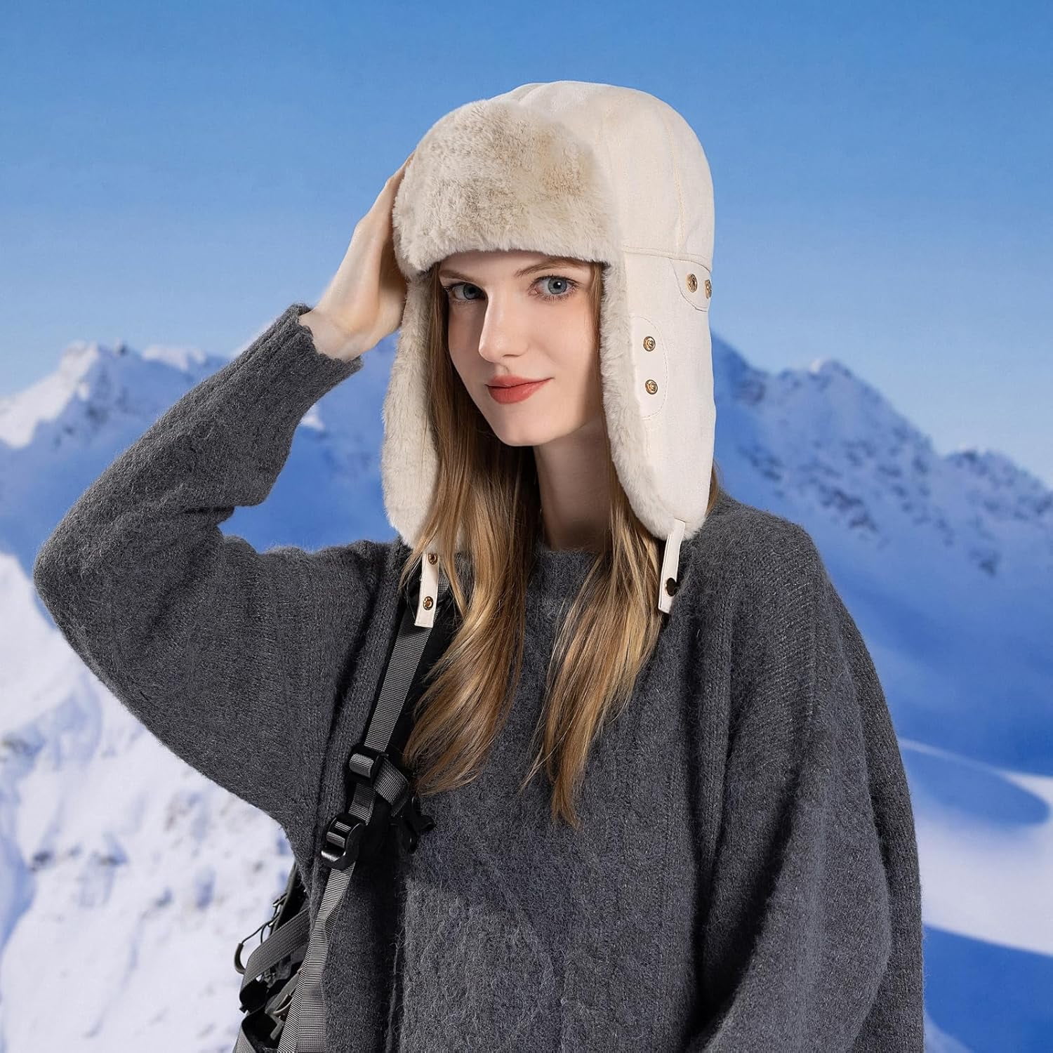 YooGuoGuo Women Men Winter Trapper Hats Ear Flaps Ushanka Trooper Hunting Hat Outdoor Ski Snow Windproof Cap
