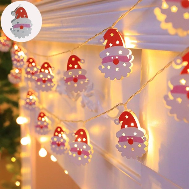 Luces de Cadena Festivas, Figuras de Hierro Decorativas, Adornos Navideños con LED, 1.5m, para Decoración de Fiestas
