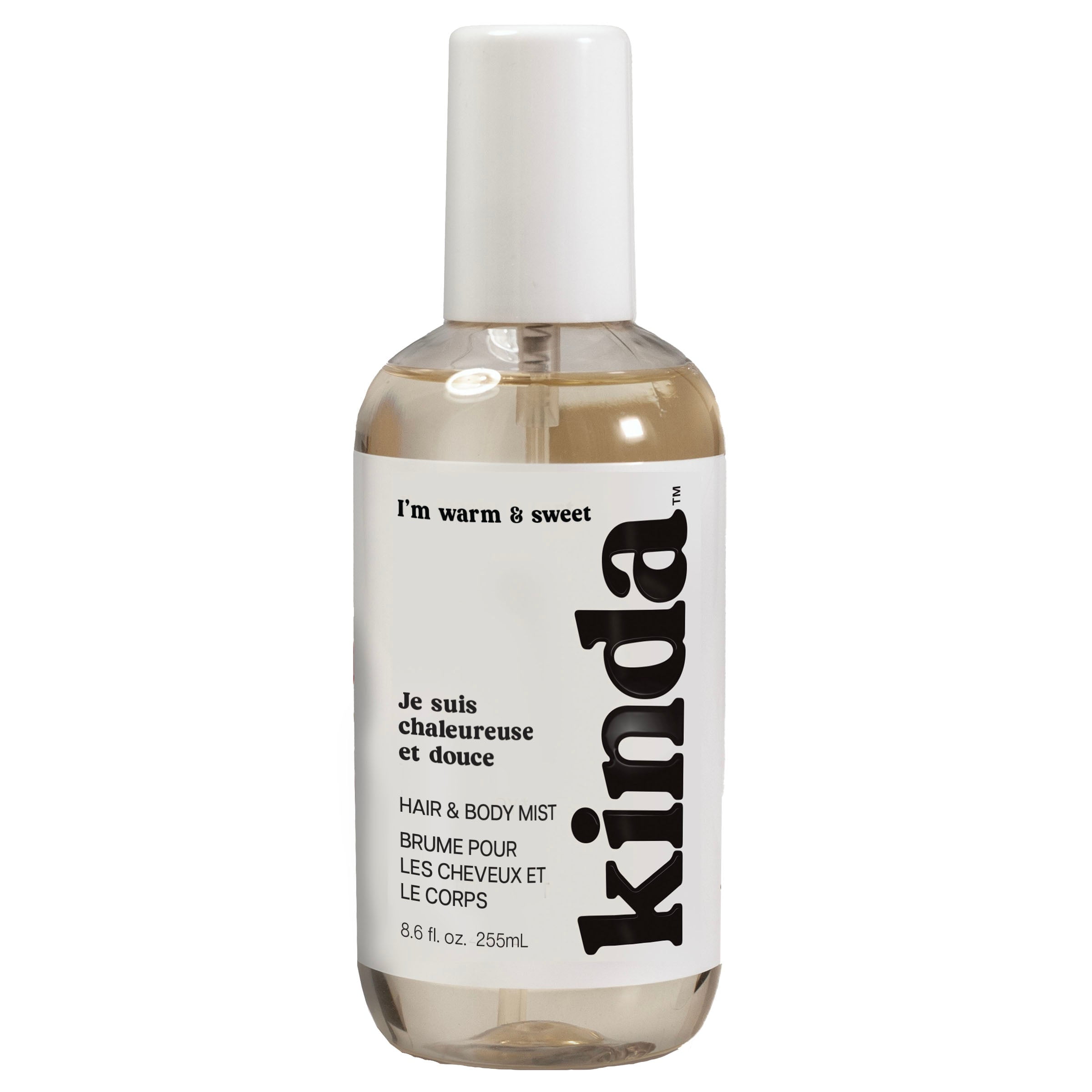 PB ParfumsBelcam KINDA I’m Warm & Sweet Hair & Body Mist, Gourmand Floral with Jasmine, Saffron & Amber, Mist for Hair & Skin, 8.6 fl oz