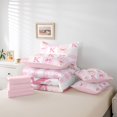 thumbnail image 6 of meiyoeat Cute Coquette Bow 7 Pieces Full Size Bedding Sets For Kids,Pink Bowknot Initial Letter K Full Size Bed in a Bag,Pink Reversible, 6 of 7