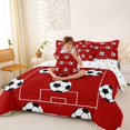 thumbnail image 4 of Erosebridal Football Sport Court 7-Piece Bedding Comforter Set,Soccer Ball Games King Bedding Sets For Kids Boys,Reversible, 4 of 7