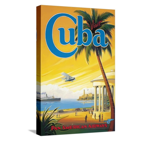 Art.com Visit Cuba Stretched Canvas Print Wall Art by Kerne Erickson, 12" x 18"