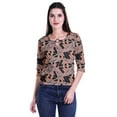 thumbnail image 4 of Moomaya Printed Keyhole Neck Ring Top Casual 3/4th Sleeve Tees Tank Tunic Top, 4 of 5